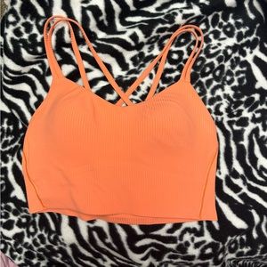 like a cloud ribbed bra color: coral kiss